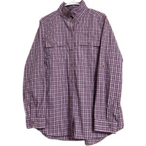 Eddie Bauer Women’s Purple Multi Classic Fit Outdoor Button Down Shirt Sz-XL